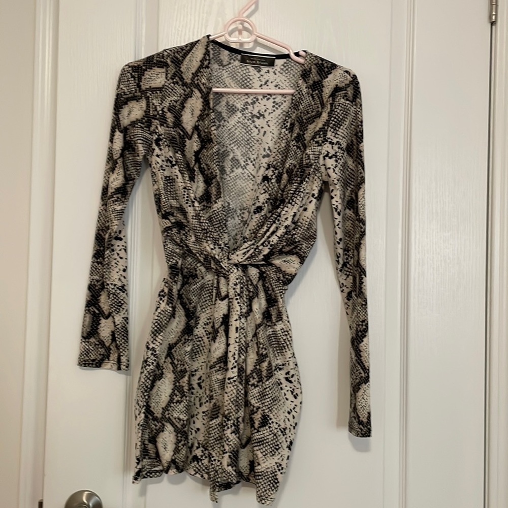 Snake print mini dress